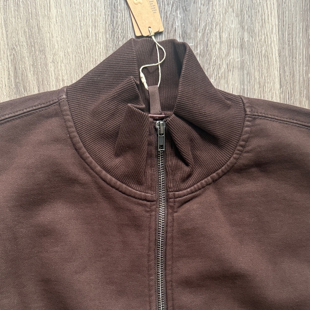 SKIMS Espresso Boyfriend Fleece Slouchy Half Zip Pullover Oversized Comfy - Picture 2 of 4